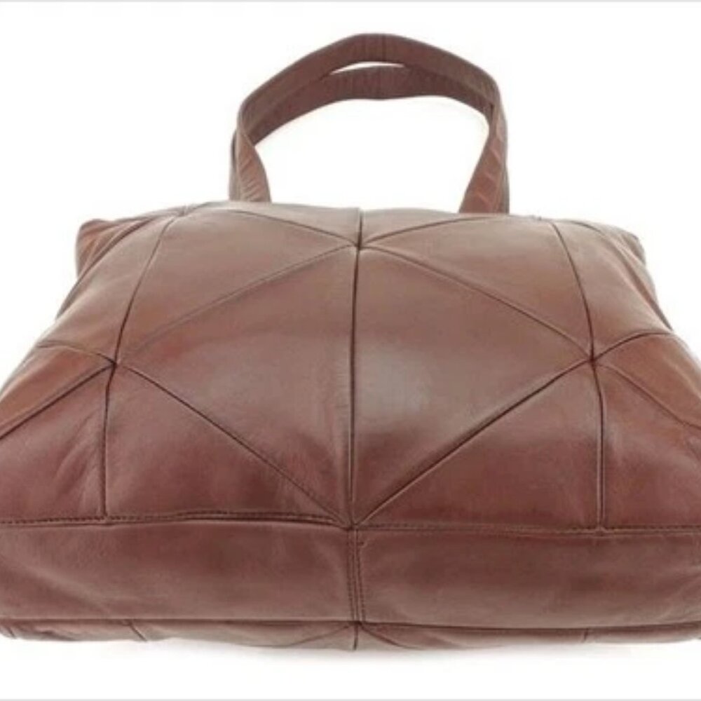 Prada Tote bag Brown Lamb leather Woman unisex Authentic Used T9087 - Picture 3 of 9
